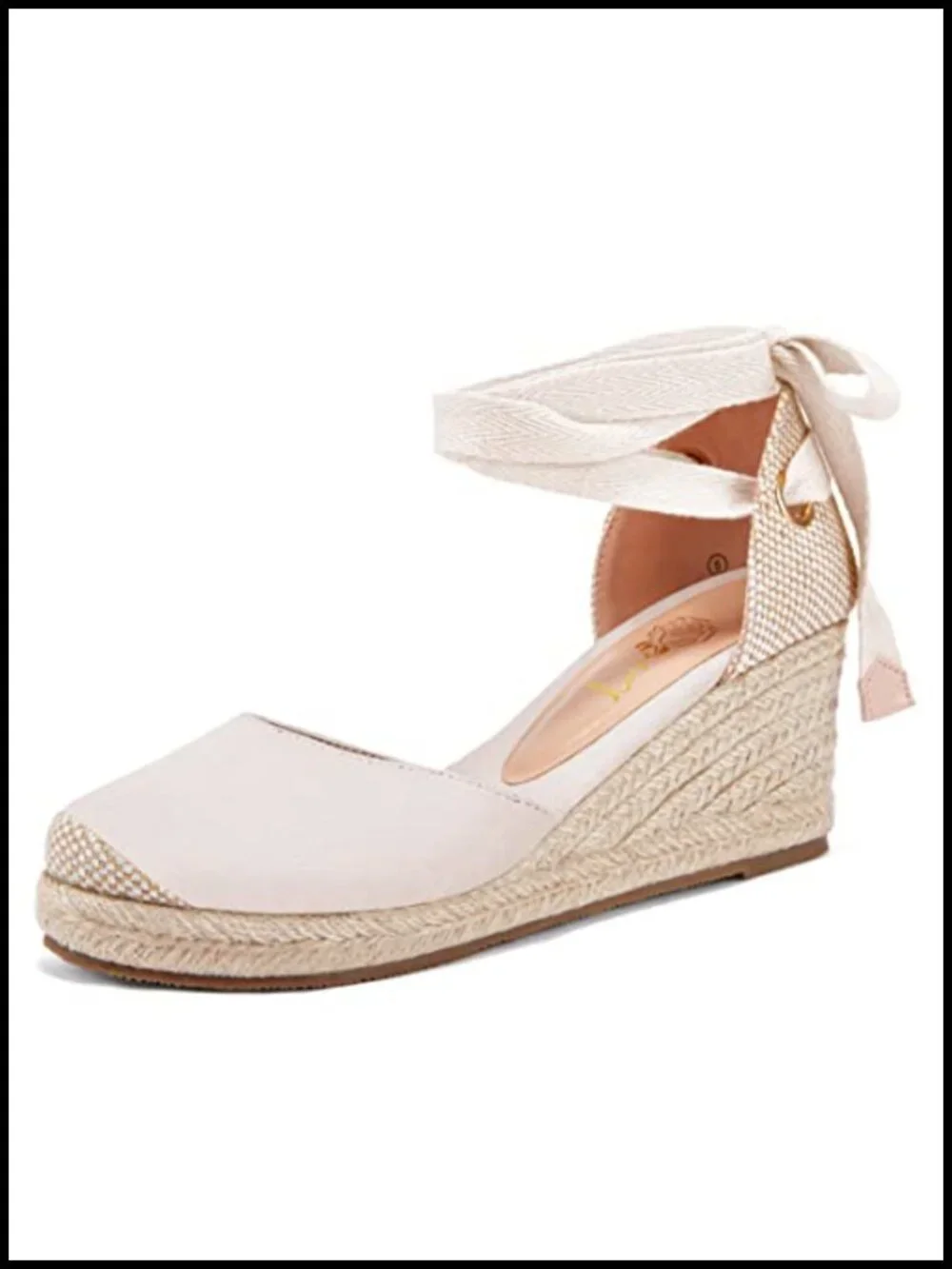 Lace Up Closed Toe Espadrille Wedge Sandals - Platform Summer